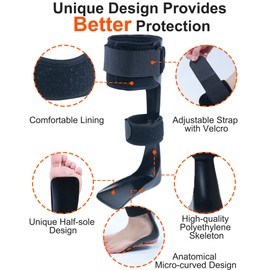 Furlove Ankle Foot Orthosis Support, Half-Sole AFO Splint with Stroke, MS, Hemiplegia, Drop Foot Brace Support Shoes for Assist Walking Easier & Better, Lightweight for Men and Women (Left, Medium)