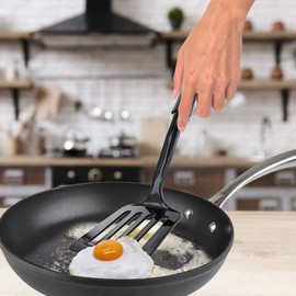 Ram Pro Kitchen Turner Made of Heat Resistant Nylon with Plastic Handle Ideal for use with Non-Stick Pots and Pans - Black (Pack Of 3)