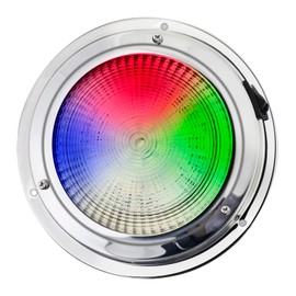 CLGMarine Dome Light with Manual Switch,4-Color Boat Ceiling, Cabin Light,Stainless Steel Surface Mount DC10-30V (RGBW(00541), 5-inch)
