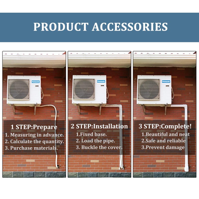 LyPrem 16.5Ft Mini Split Line Set Cover 4" PVC Line