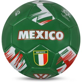 Vizari New Country Series - Balón de fútbol del equipo nacional - Verde México, talla 5| Pelota sintética y de goma duradera suave y esponjosa, perfecta para entrenamiento al aire última intervensión,