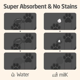 Pet Feeding Mats-Absorbent Dog Mat for Food and Water Bowl, Dog Accessories Pet Supplies, Quick Dry No Stains Water Dispenser Mat for Pet, Non-Slip Bowl mat for Messy Drinkers