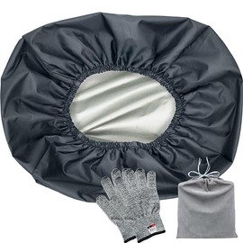 Meat Slicer Cover, Custom Made Dust Cover for 7.5" (190mm) Blade Household Electric Slicer, Comes with Cut Resistant Gloves and Extra Blade Storage Bag Kit