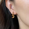 ALEXCRAFT Hoop Earrings Heart Earrings 14K Gold-Plated / Silver 925