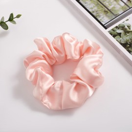 SALE!! 100% Pure Mulberry Silk Hair Scrunchies16 Momme silk scrunchies 100% Silk Hair Scrunchies Silk Hair Ties for Women Girls Curly Thick Thin Hair Women's Black Satin Sleep (1, 04 pink)