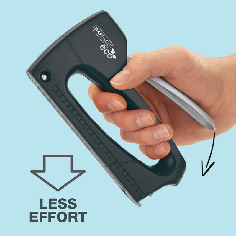 Rapesco 1137 ECO Germ-Savvy Antibacterial T8-Lite Staple Tacker, Black