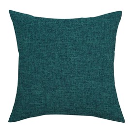 TangDepot Heavy Lined Linen Cushion Cover, Throw Pillow Cover, Decorative Pillow Covers, Indoor/Outdoor Pillows Shells, Cushion Cover - (16"x16", Teal Green)