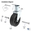 TOWKING 1500lbs 6" Trailer Jack Swivel Caster Replacement with Upgraded