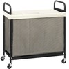 STORAGE MANIAC Rolling Laundry Hamper with Wheels 3-Section Laundry Sorter