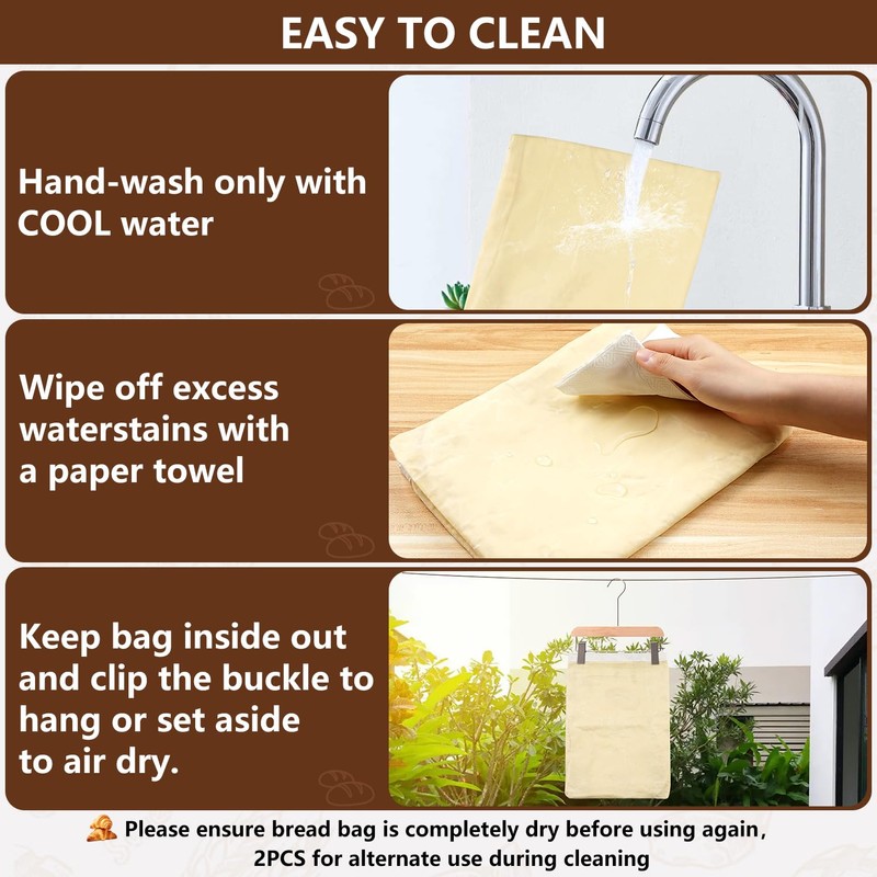Beeswax Bread Bags for Sourdough(2 Pack), Bread Bags for HomemadeBread,