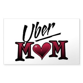 CafePress Uber Mom Mother's Day Heart Rectangle Sticker Rectangle Bumper Sticker Car Decal