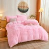 Fluffy Pink Comforter Cover Queen Set – Plush Faux Fur