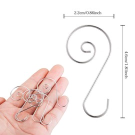 MELLIEX 120 Pieces Christmas Ornament Hook Hangers S Shape Spiral Hangers for Hanging Christmas Xmas Decoration (Hook - B)