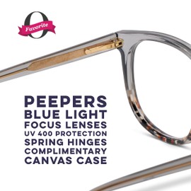 Peepers by PeeperSpecs Oprah's Favorite Women's That's a Wrap Round Blue Light Blocking Reading Glasses - Smoke +1.25