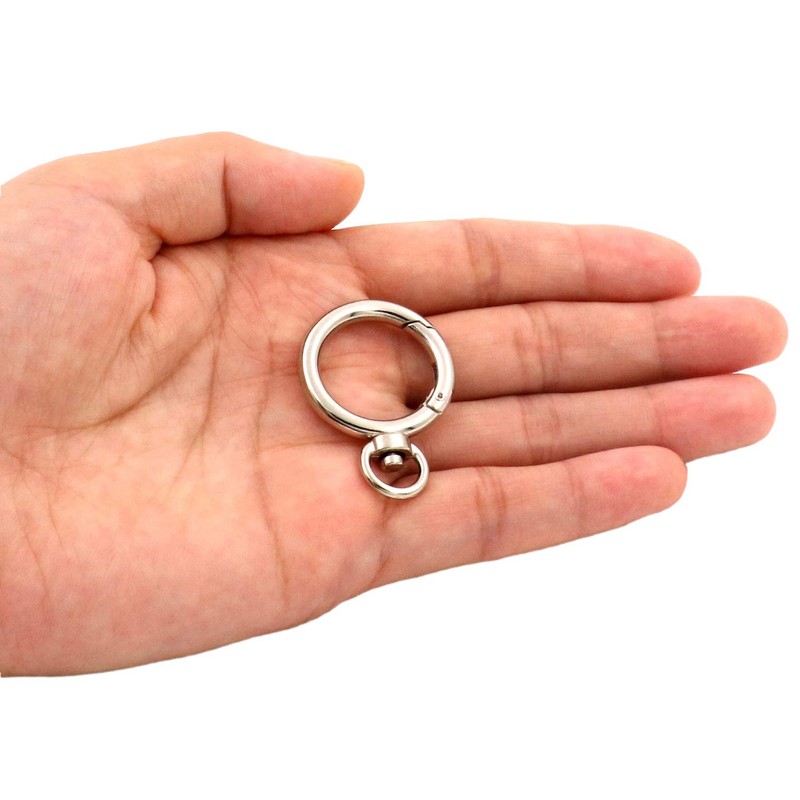 BIKICOCO Spring Gate Ring with Swivel Loop O-Ring Clasp Push