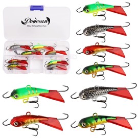 Dovesun Ice Fishing Jigs Ice Fishing Lure Ice Fishing Lure Kit for Ice Fishing Tackle Panfish Crappie Jigs 8pcs