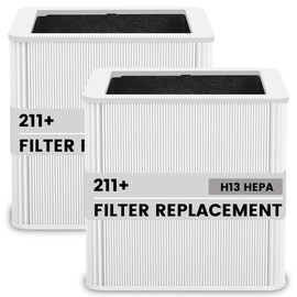 211+ Replacement Filter Compatible with Blue Pure Blue Pure 211+ Air Cleaner Purifier Series, 2 Stage Filtration System of H13 True HEPA and Activated Carbon Filter, (2 Pack)