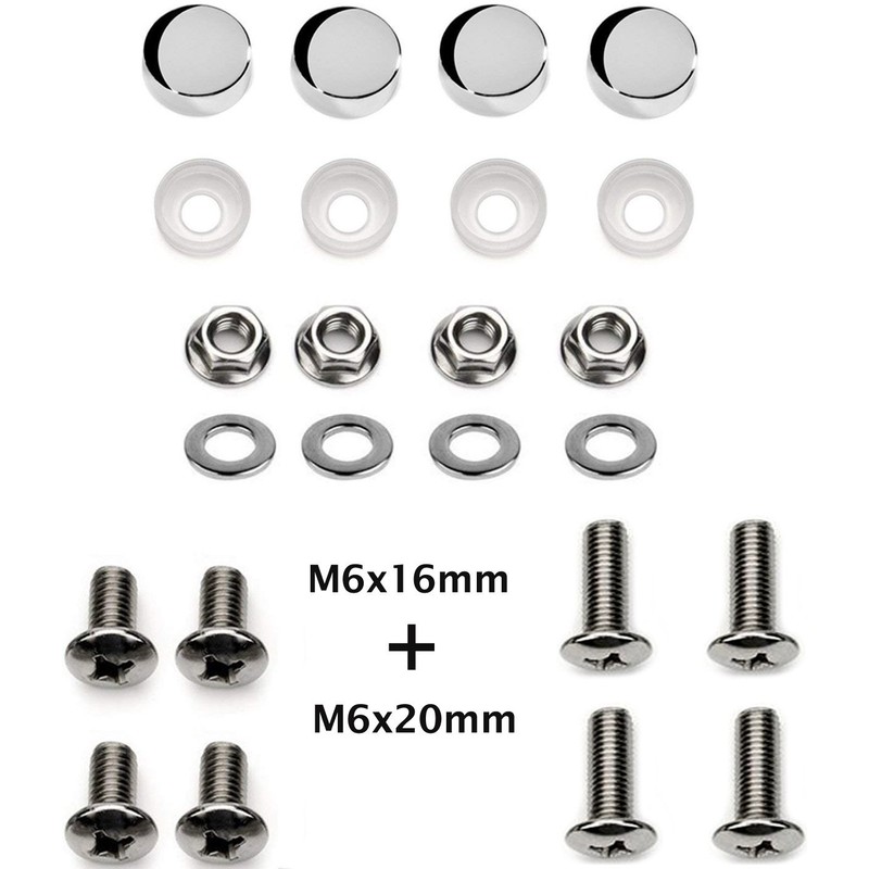 LFPartS - Marco de matrícula de acero inoxidable para motocicleta