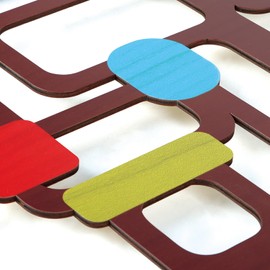 TOARTi Large Framed Mid Century Modern Wall Art Set(16''x24''x3PCS), Vintage Abstract Geometric Wood Wall Decor, Boho Earth Tone Geometric Artwork for Bedroom Living Room Home Office