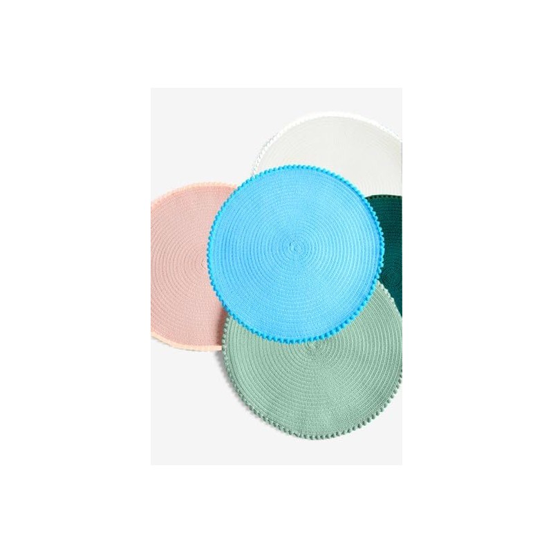 KKTECH Round Braided Placemats Set Of 4 For Dining Table,