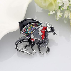 DOWAY Dinosaur Dragon Cartoon Brooch Cute Enamel Lapel Pins for Women Girls Dragon Jewelry Gift, Zinc