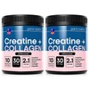 GN Creatine and Marine Collagen Powder, 2 Pack Bundle, Unflavoured,