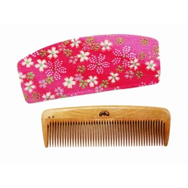 Minebari Comb Yamagata Haircut with Case - Made by Tsubaric Comb Artisans - Portable (If it is a little larger, it is okay; For those who have loose waves, Large #12)