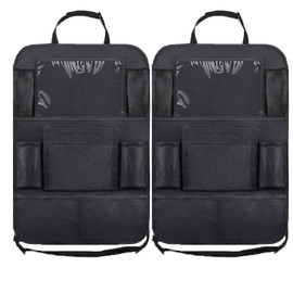 2 PCS Car Seat Back Organiser Tidy Organizer Travel Kid Storage Bag Pocket Cup Holder