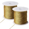 Pengxiaomei 218 Yards/656 Feet Metallic Cord, 2 Pcs Spool Metallic