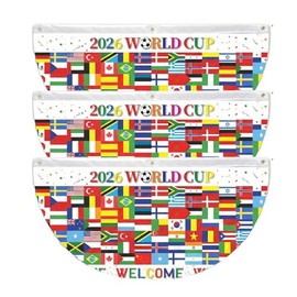 Decoración de la Copa Mundial 2026, paquete de 3 banderas de la Copa Mundial 2026, banderines plisados para abanicos de las Naciones Internacionales, 