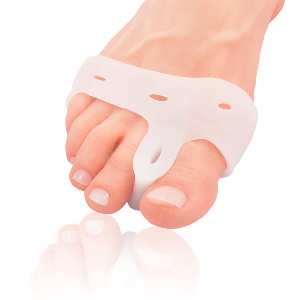 Dr. Frederick's Original Deluxe Bunion Pad & Toe Spacer - 2 Pieces - Soft Gel Toe Separators for Active People - Pain Relief for Bunions & Tailor's Bunions - Heavy Duty
