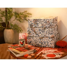 MIZFRUZZY 3-Piece Decorative Storage Boxes with Lids, Magnet and Ribbon, Plain White, Floral, Cardboard Paper Keepsake box Set, Photo Storage Box for Memory, Modern Stylish Home Decor