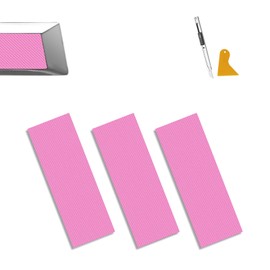 3PCS DIY Carbon Fiber Decals Emblem Kit, with Spatula and Cutter, Compatible with Chevy, Size 11.8" x 3.93" Carbon Fiber Pink