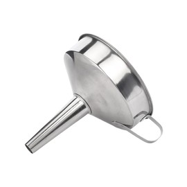 BEAMARKER Stainless Steel Kitchen Funnel 4.4in Metal Funnel with Handle Ring Cooking Kitchen Accessories for Filling Bottles Transferring Liquid Dry Ingredients Oil Milk Coffee Beans Spice Blends