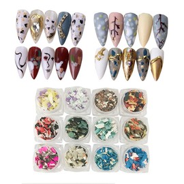 1 Set-12 Colors Irregular Rock Pieces Mica Flakes Rock Chip Mica Flakes Mix Color Sequins Claw Henna Tumbler Crafts Art Decor Accessories