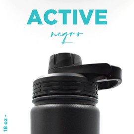 NORDAY | Stainless Steel Cups – Tumblers | Active 18oz Black Thermal Tumbler | Maintains Temperature Between 8 and 24 Hours | Anti-Spill Lid - Ideal For Trips | Double Wall - Extra Resistant