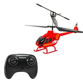 ODS Radiofly Kansas 40316 Remote Control Helicopter for Children, 4 Functions, LED Light and USB Charging, Length 21 cm, 8 Years, Colour Red and Orange