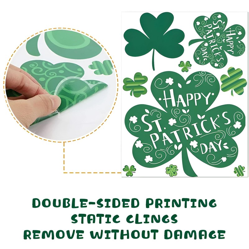 109 PCS St Patricks Day Window Clings, Shamrock Window Stickers