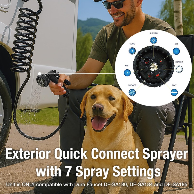 Dura Faucet DF-SA186-BK RV Exterior Quick Connect Detachable Spray Faucet