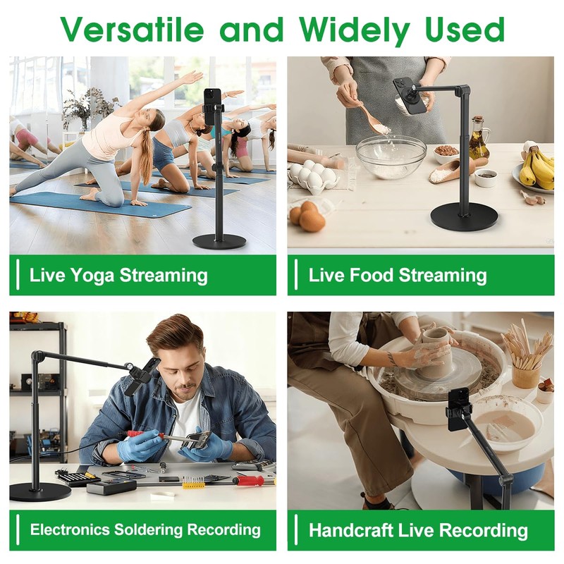 Overhead Phone Stand for Desk, Heavy Duty Aluminum Overhead Phone