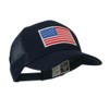 6 Panel Mesh American Flag White Patch Cap - Navy