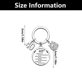 40th Birthday Ideas, 40th Gifts for Women, 40th Birthday Presents for Women, Birthday Keyring Birthday Gifts, For Mum, Dad, Sister, Brother, Friends(40th)