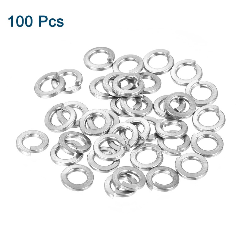 sourcing map #10 Split Lock Washer, 100Pcs 304 Stainless Steel
