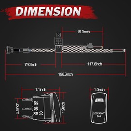 Wiring Harness 1 Lead, Lumimotor LED Light Bar Wiring Harness Kit for Fog Lights Off Road Light Driving Light 12V 40A Relay Fuse Rocker Switch Nylon Wire Kit for Truck SUV UTV ATV Motorcycle Boat
