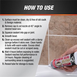 Kwik Seal Ultra Advanced Kitchen and Bath Siliconized Sealant, Biscuit, 5.5 Oz (7079818916)