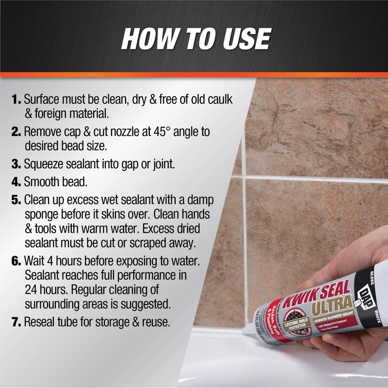 Kwik Seal Ultra Advanced Kitchen and Bath Siliconized Sealant, Biscuit,