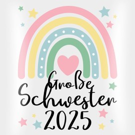 Cushion 40 x 40 cm Decorative Cushion - Big Sister Gift 2024 Rainbow Big Sister - 40 x 40 cm - White - Sisters 2023 sis Gift Ideas + for + Siblings Large + Sister + Gift