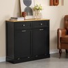 GAZHOME Double Tilt Out Trash Cabinet with charging station, Upgrade