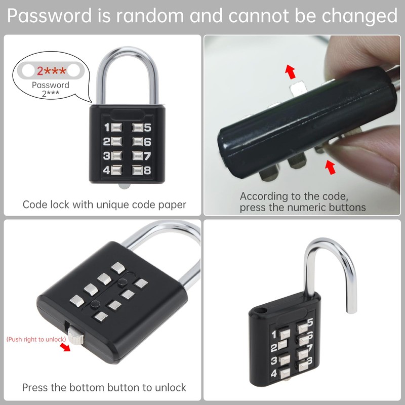 HOJLKLD Door Knob Lockout Device with Code Padlock,304 Stainless Steel