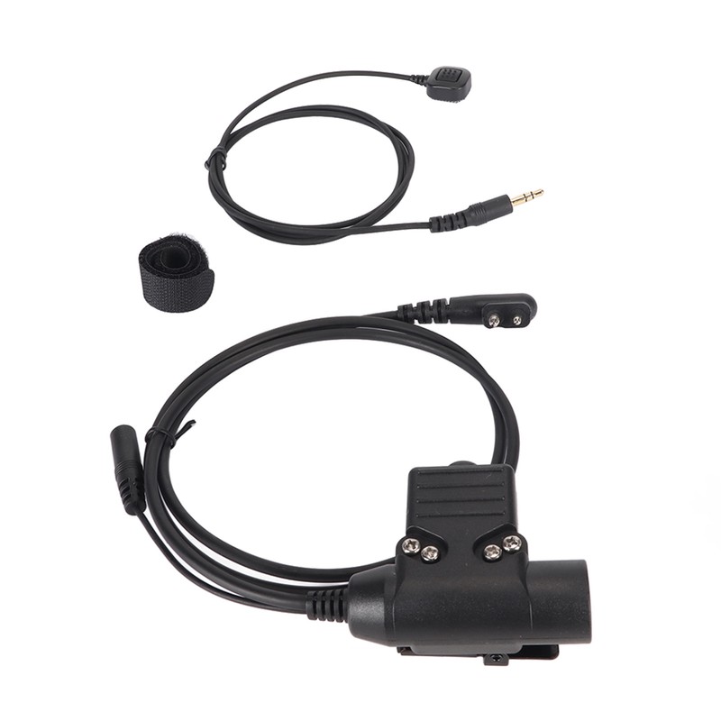 Throat Mic Earpiece 7.1mm Plug with Finger PTT Portable for